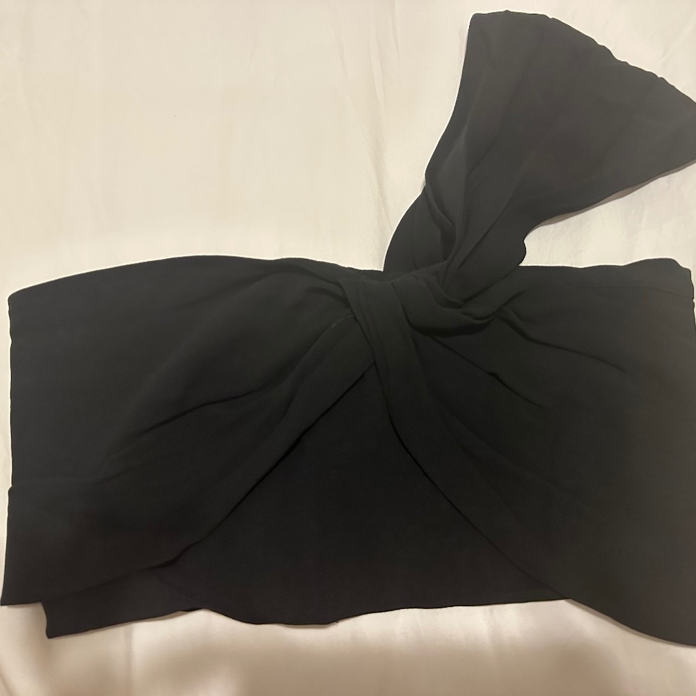Zara Black One Shoulder Crop Top